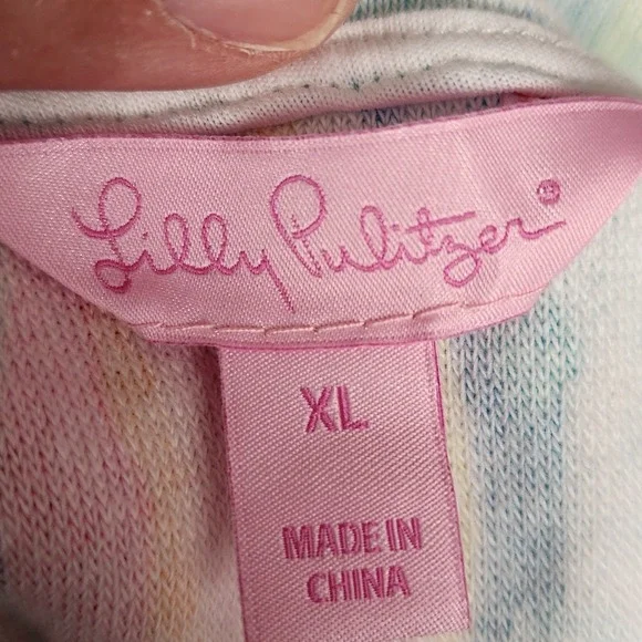 Lilly Pulitzer Lyra Coverup XL Beach and Bae Sailboat Hooded Terry Poncho 25659 - Picture 7 of 9